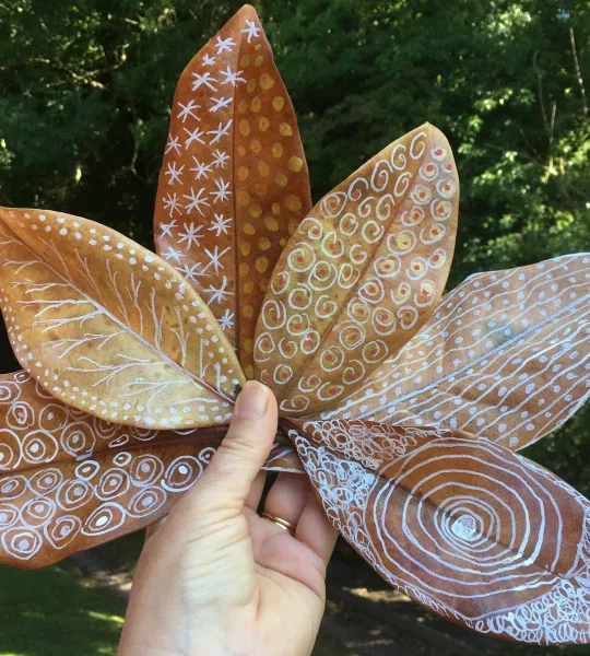 Decorated autumn leaves